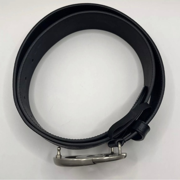 Gucci Black Leather Marmont Belt Silver GG Buckle Size 95/38 - Picture 5 of 9